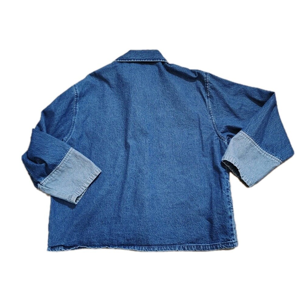 Keren Hart Womens 90s Patchwork Denim Jacket Size XL Embroidered Boho Cottage - Picture 7 of 11